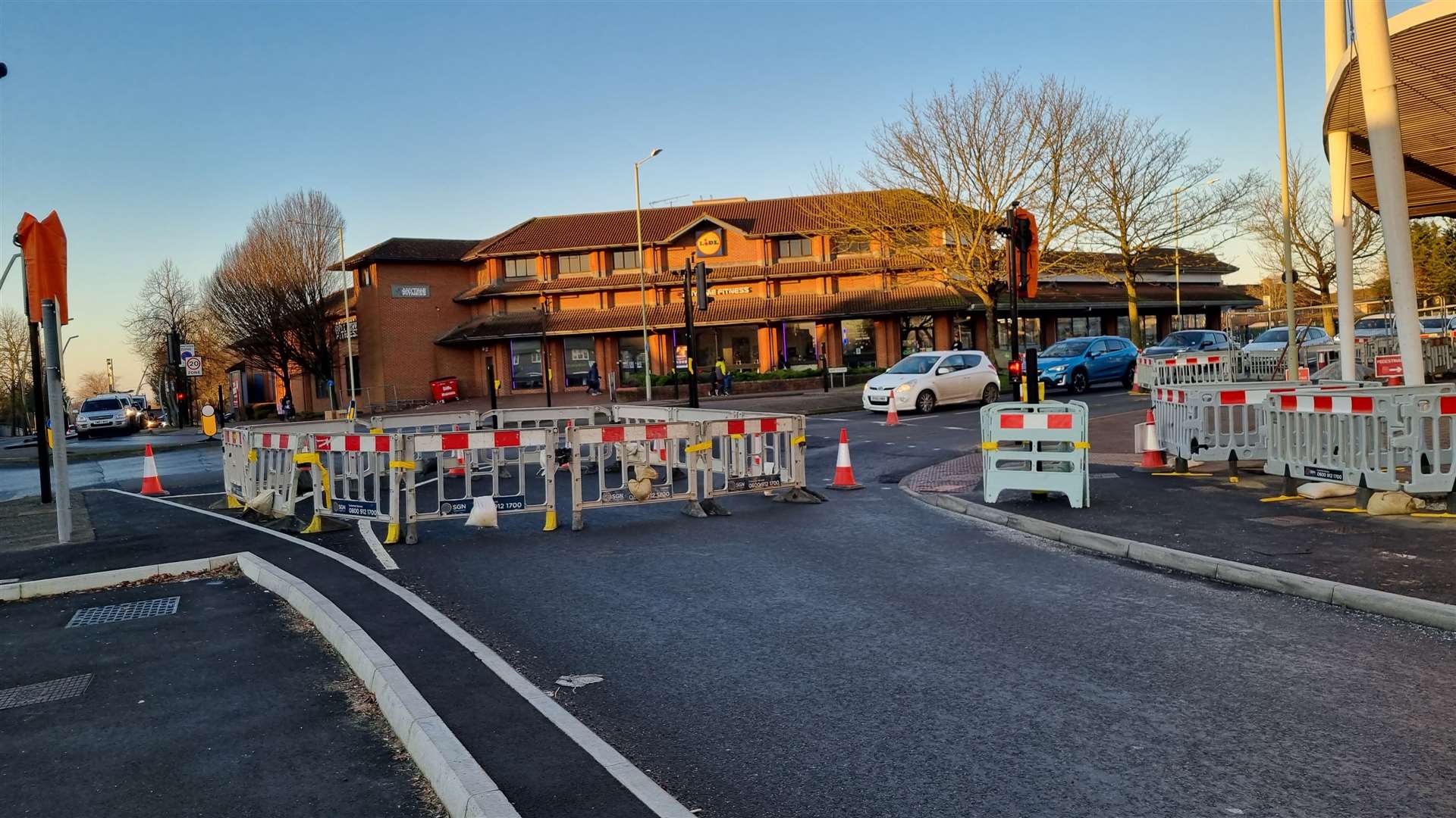 The roadworks mean drivers can't turn left onto Somerset Road from New Street