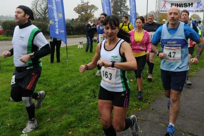 Race action from the Path 'n' Downs Marathon. Picture: Paul Dennis