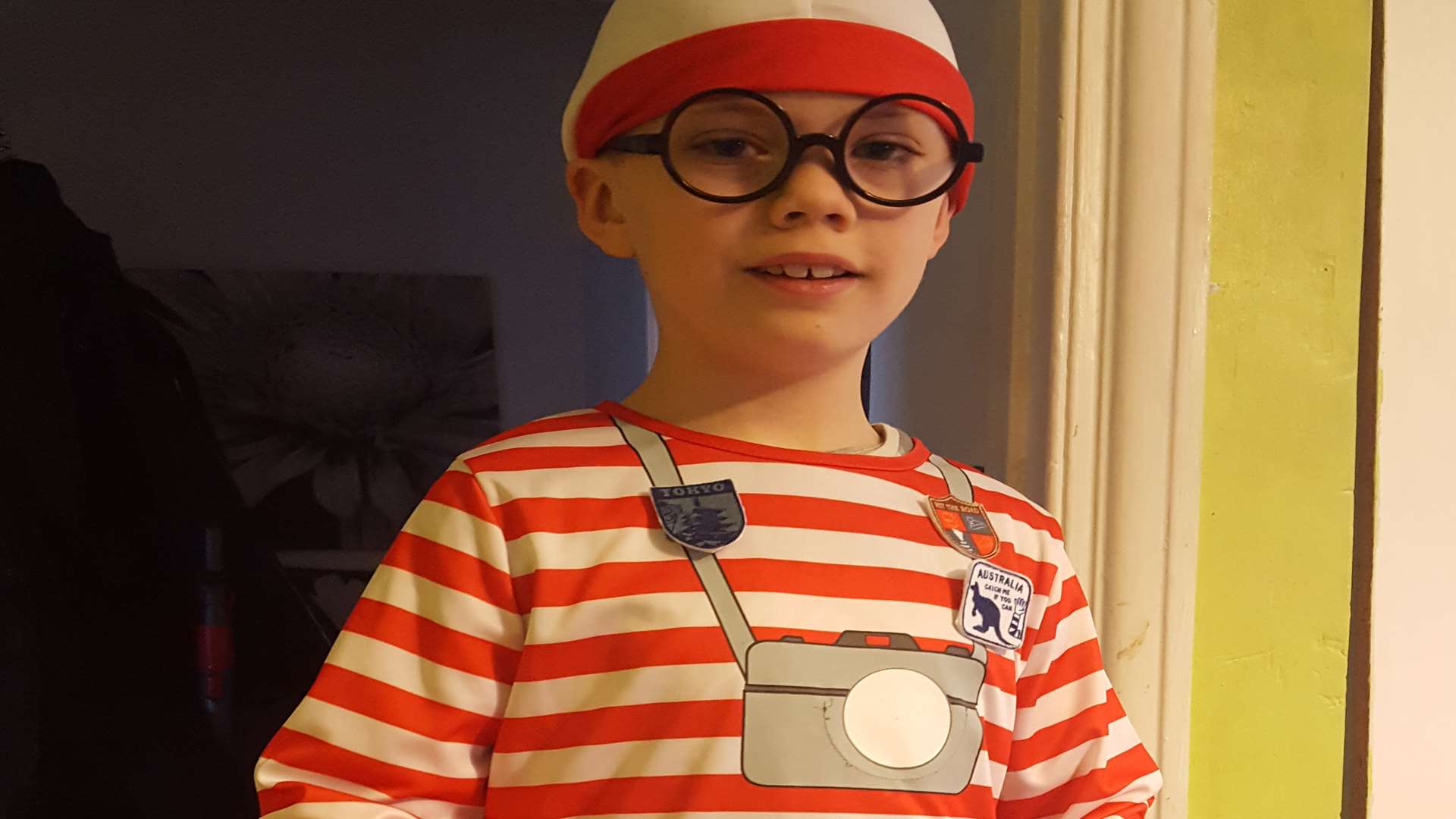 Sue Kearns sent in this picture of Charlie as Where's Wally.