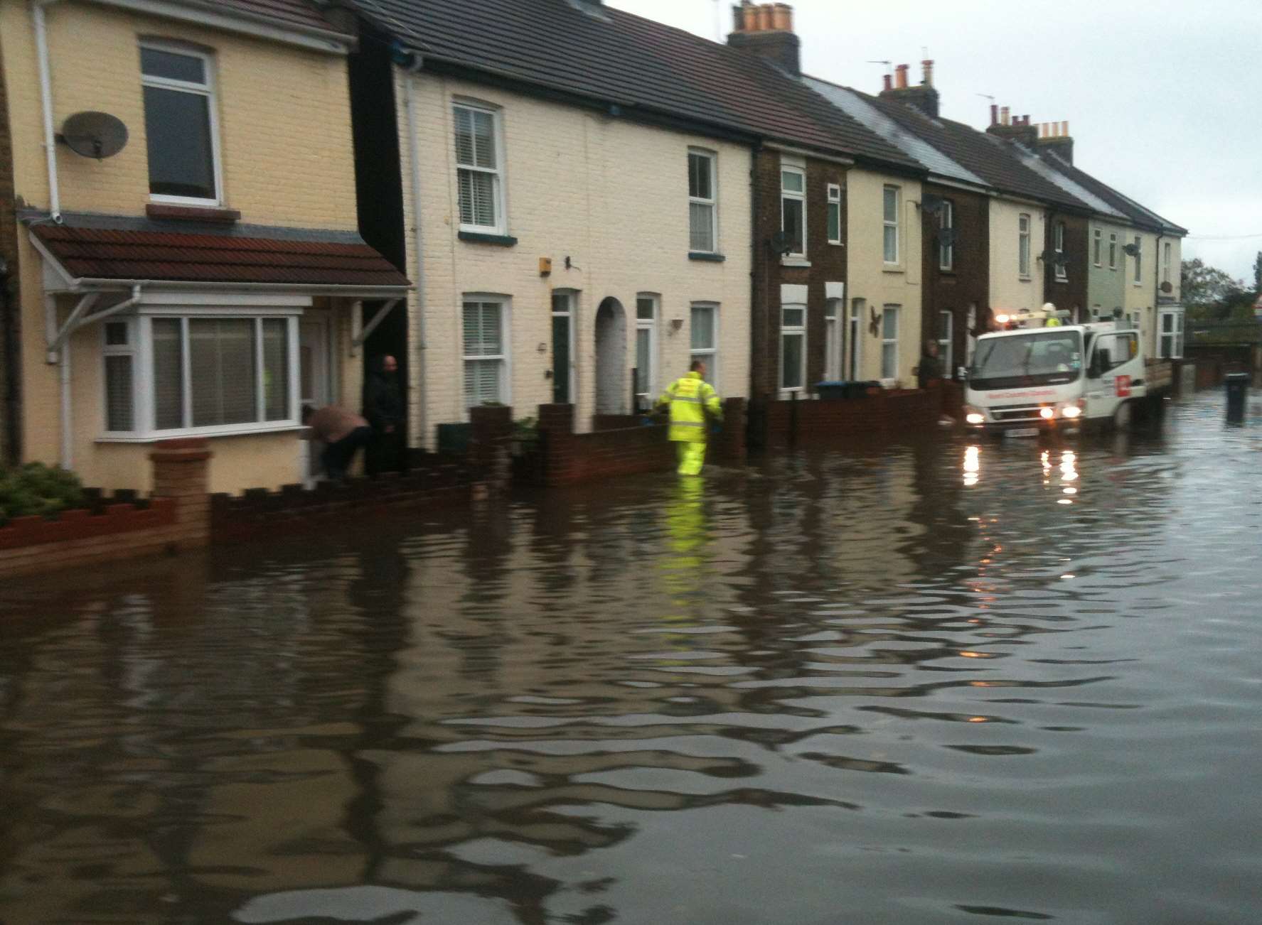 This picture taken by Nick Cavell shows Albert Road's flooding when heavy rain falls.