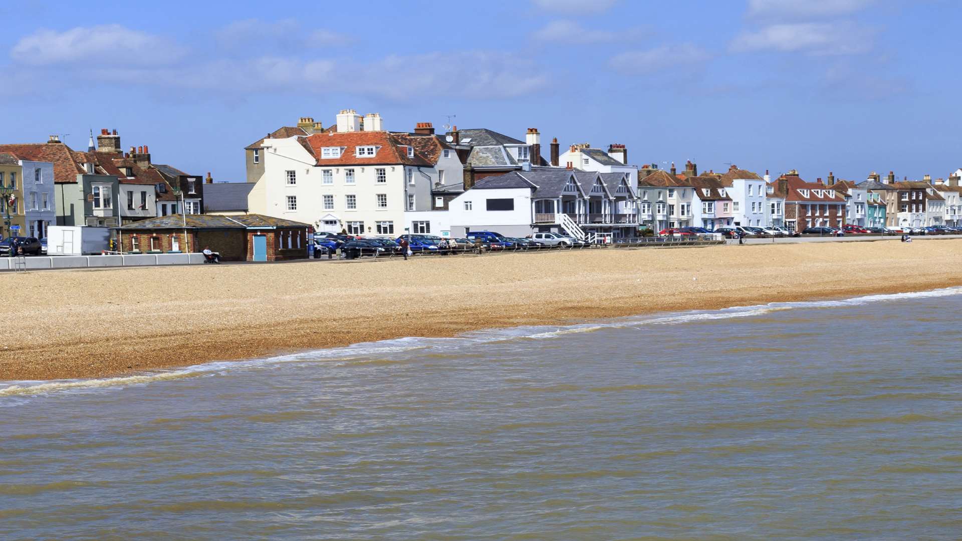 A section of beach close to Deal pier. Stock image