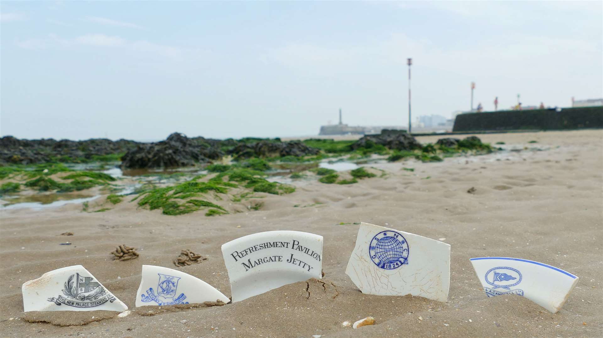Crockery was often thrown overboard by passengers on steam liners that used to ferry people from London to the Kent coast. Now Frank enjoys picking up the historic shards that wash up around Margate. Picture: Frank Leppard
