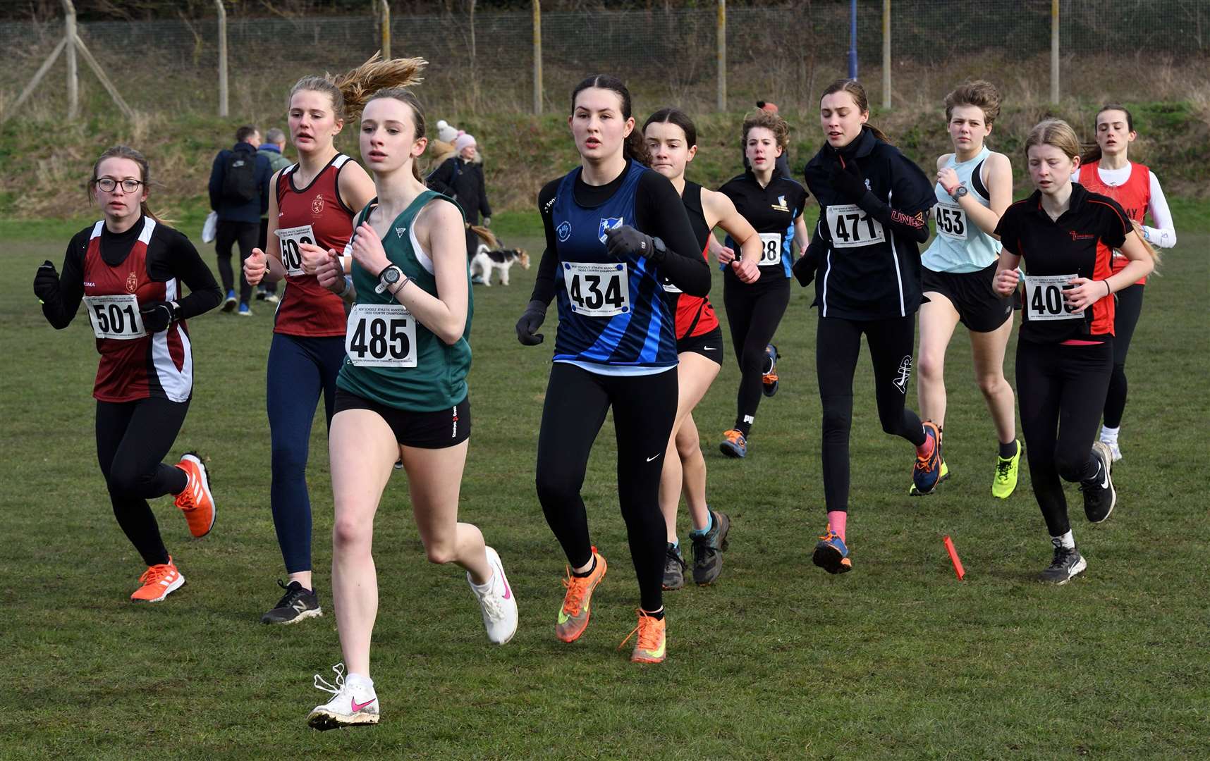 South East Kent’s Niamh Paterson taking part in the intermediate girls’ race. Picture: Simon Hildrew