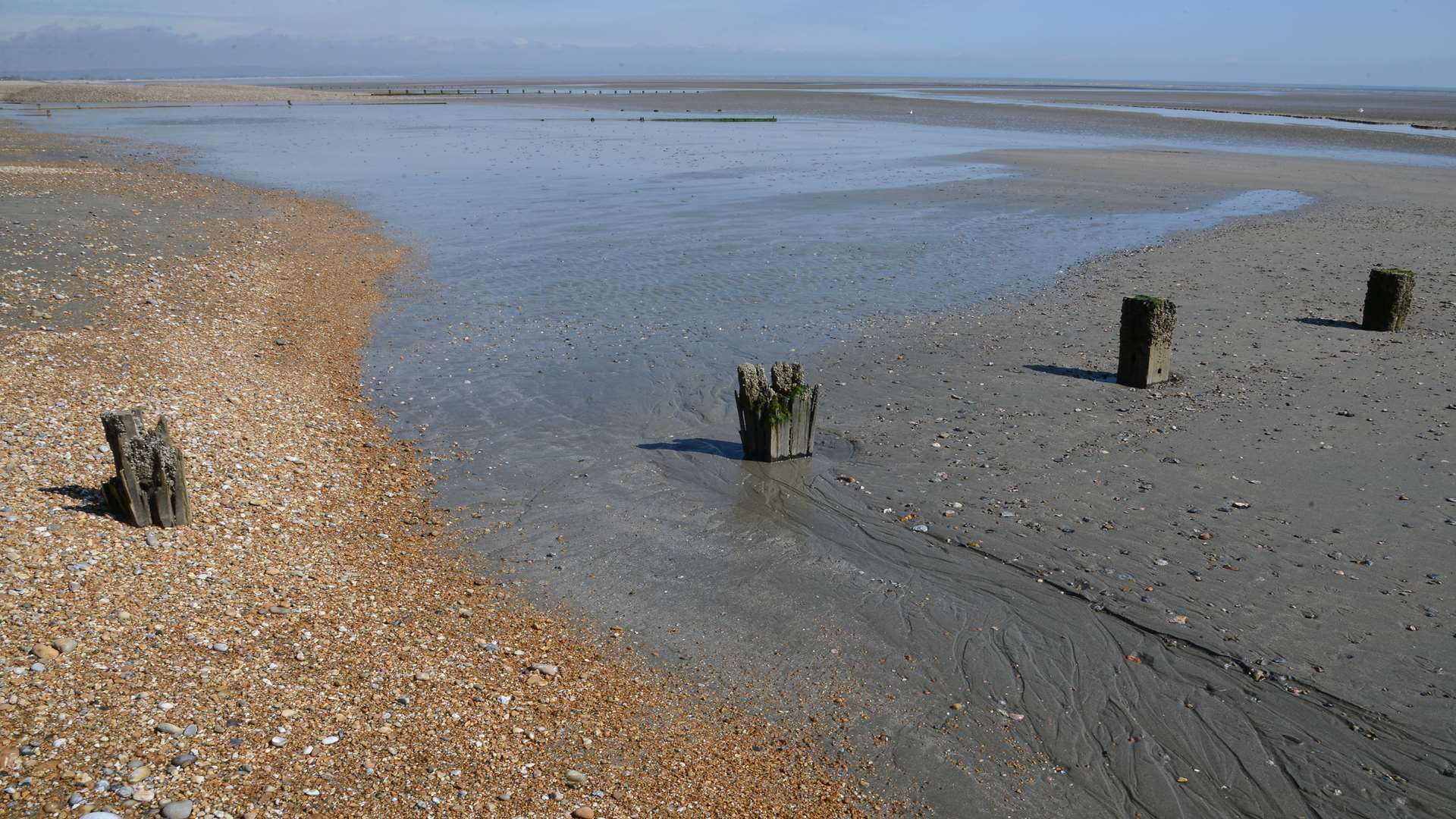 Littlestone beach, where mystery white wax was found.