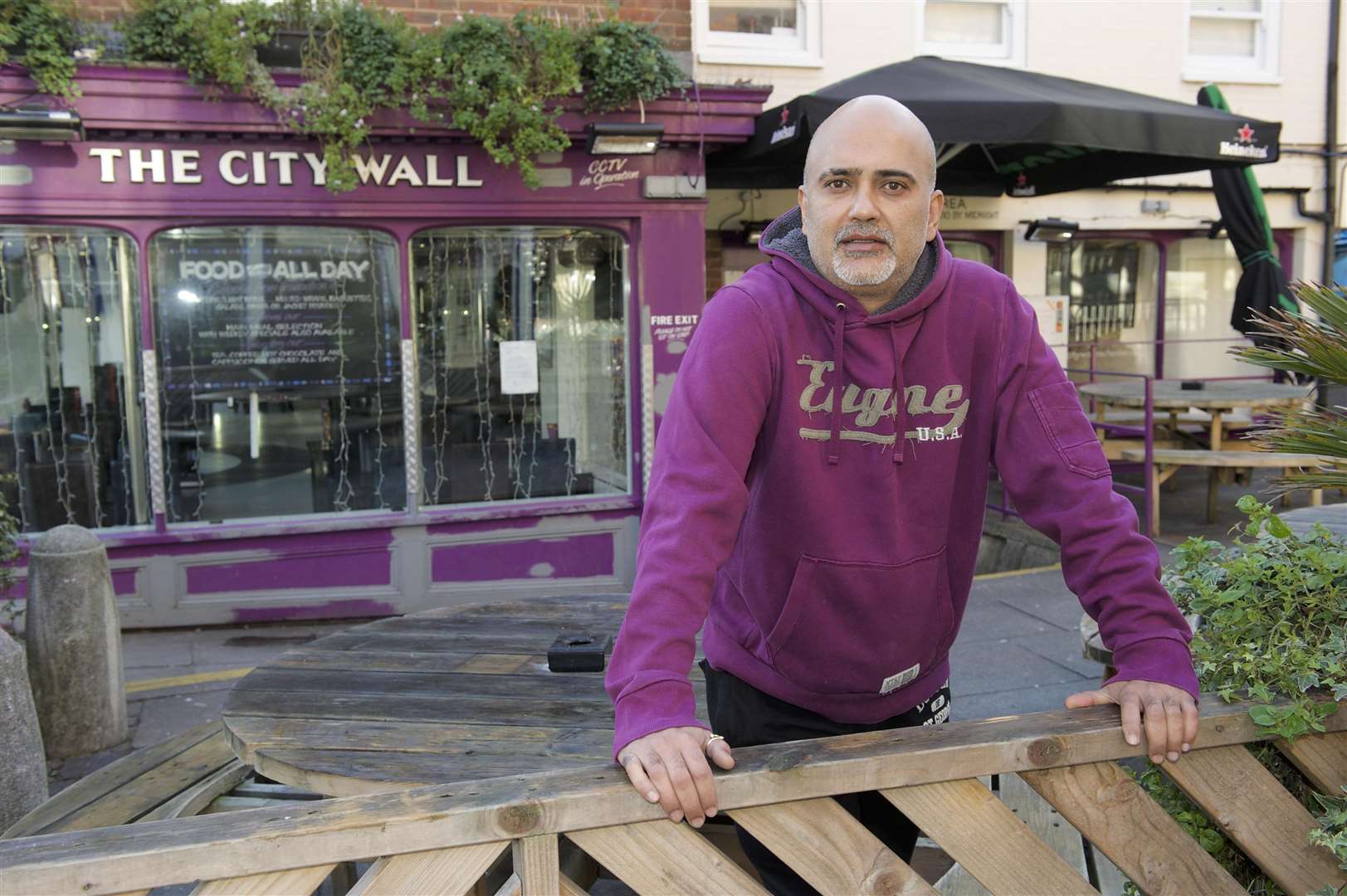 Sanjay Raval outside the City Wall Wine Bar