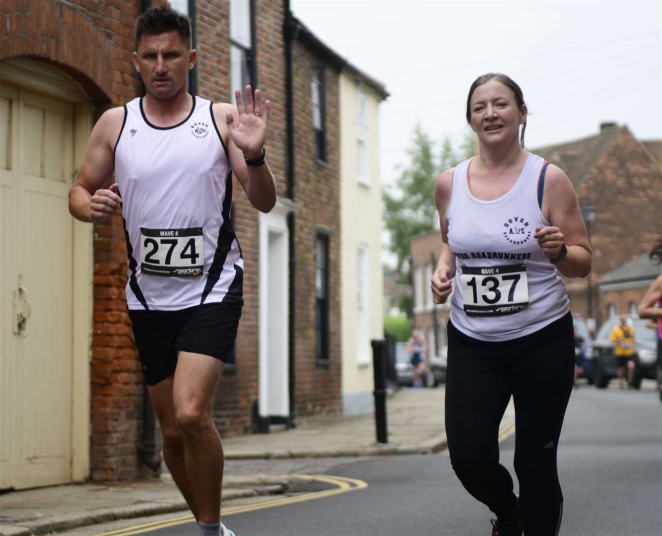 Dover runners Kevin Hart and Katherine Corlett Picture: Barry Goodwin