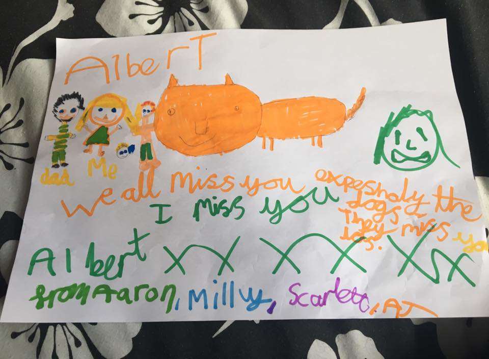 A drawing by Milly's six-year-old daughter