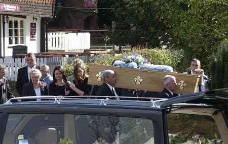 Amanda's coffin is carried into the church. Picture: Dave Downey