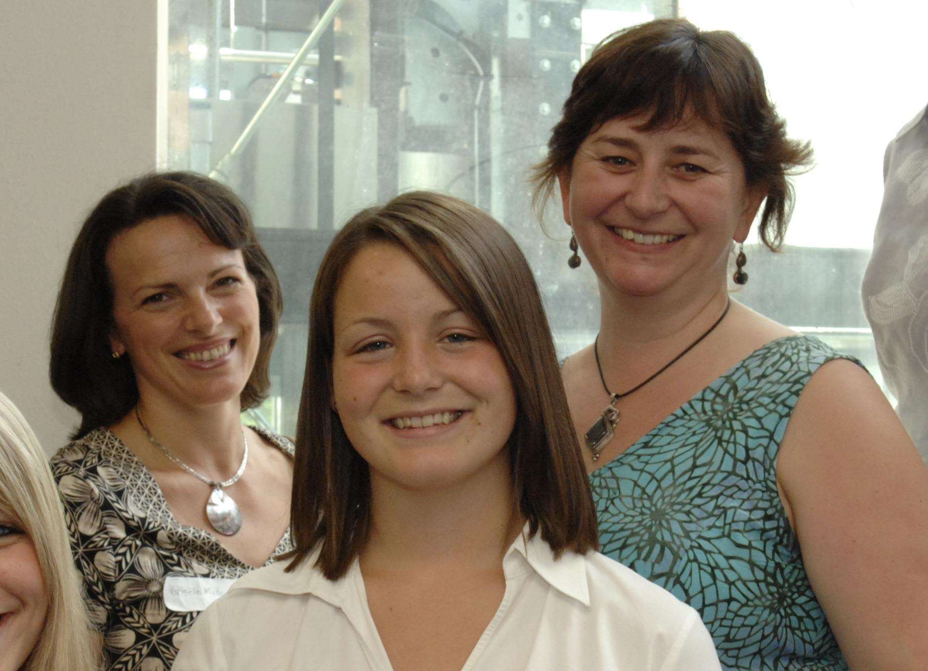 Megan Forbes (centre) was head girl at Dover Grammar School for Girls in 2008 Picture: Terry Scott