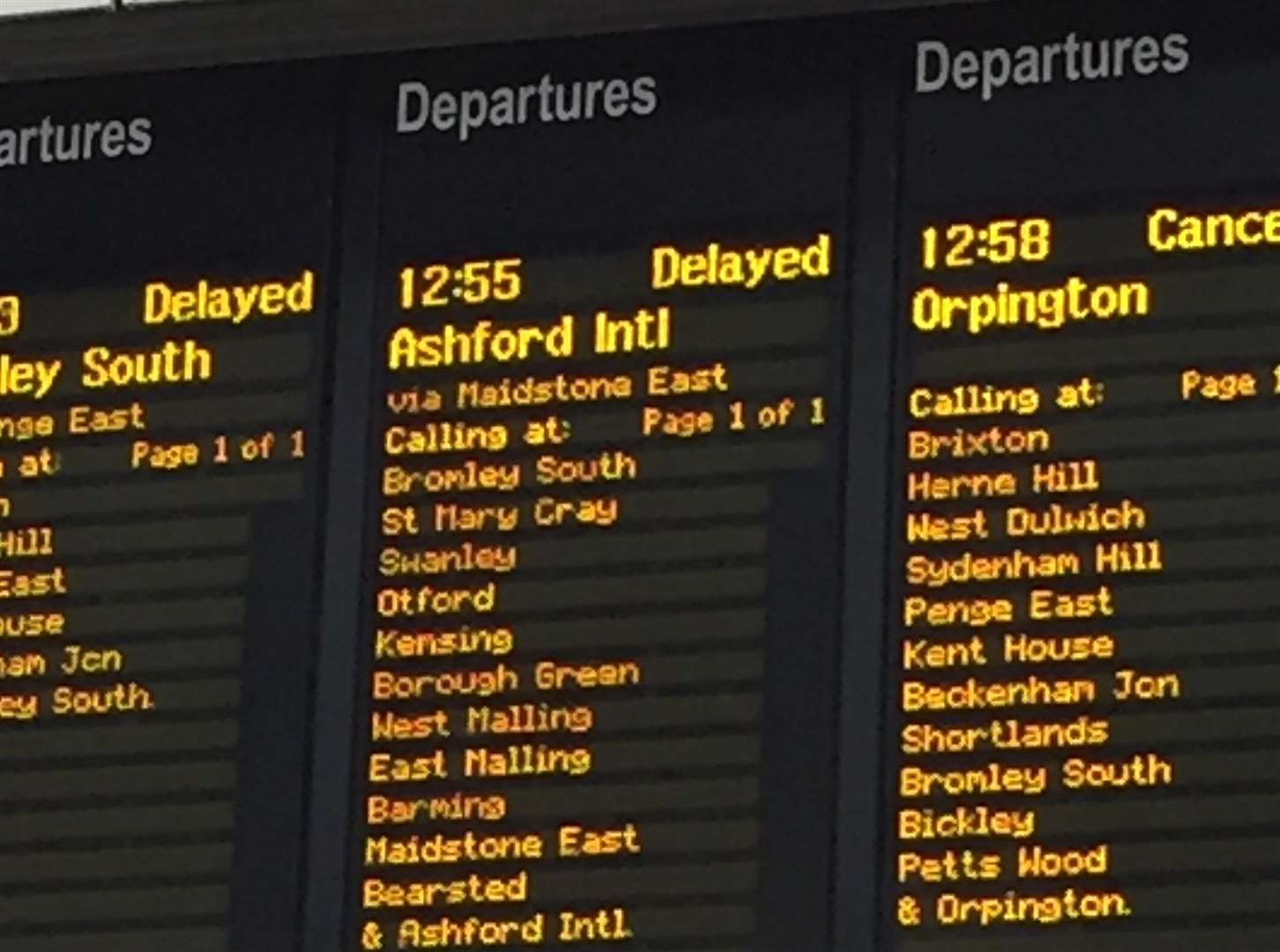 Services two and from Kent have stopped until 4pm