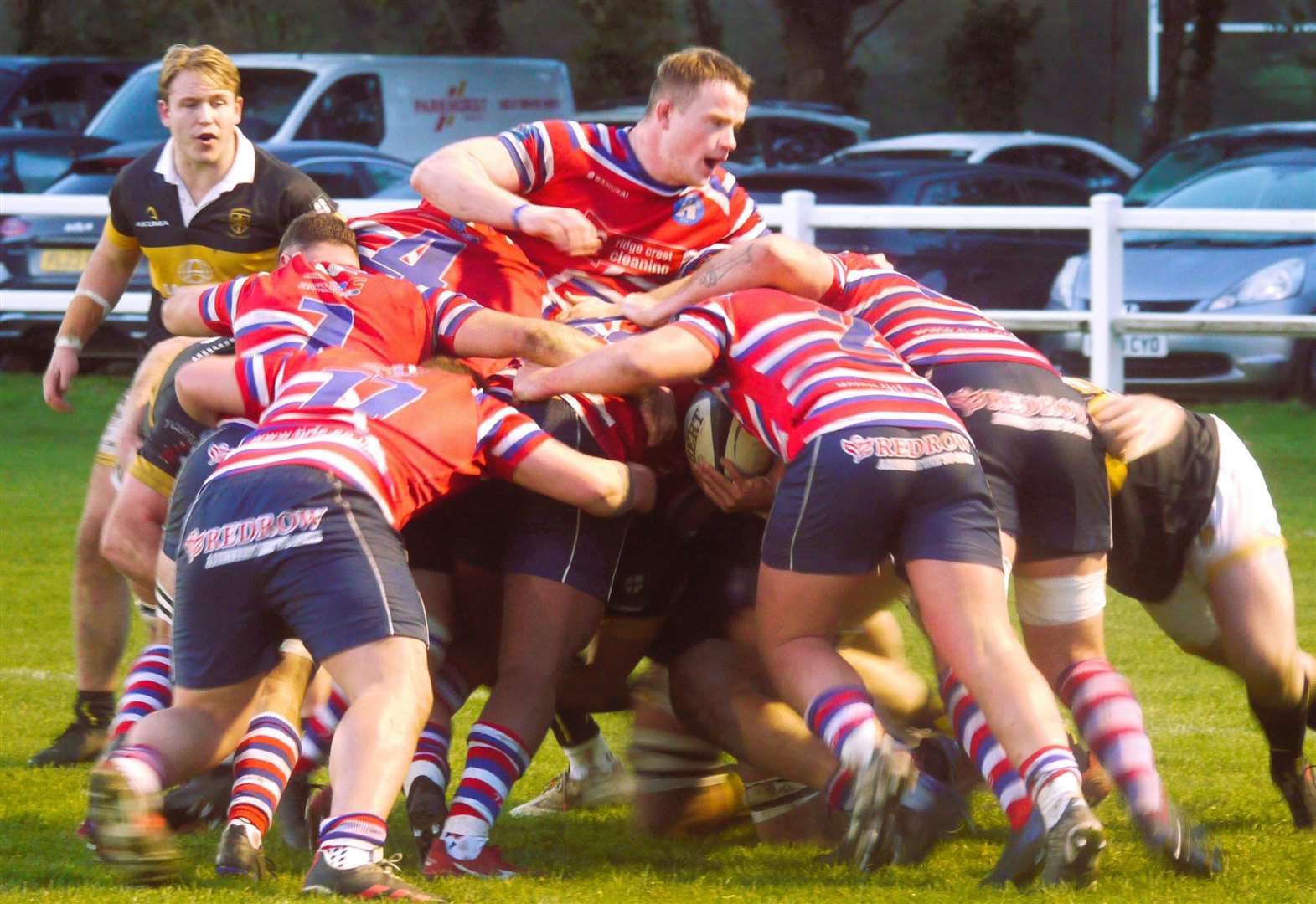 Tonbridge and Esher battle it out. Picture: Adam Hookway