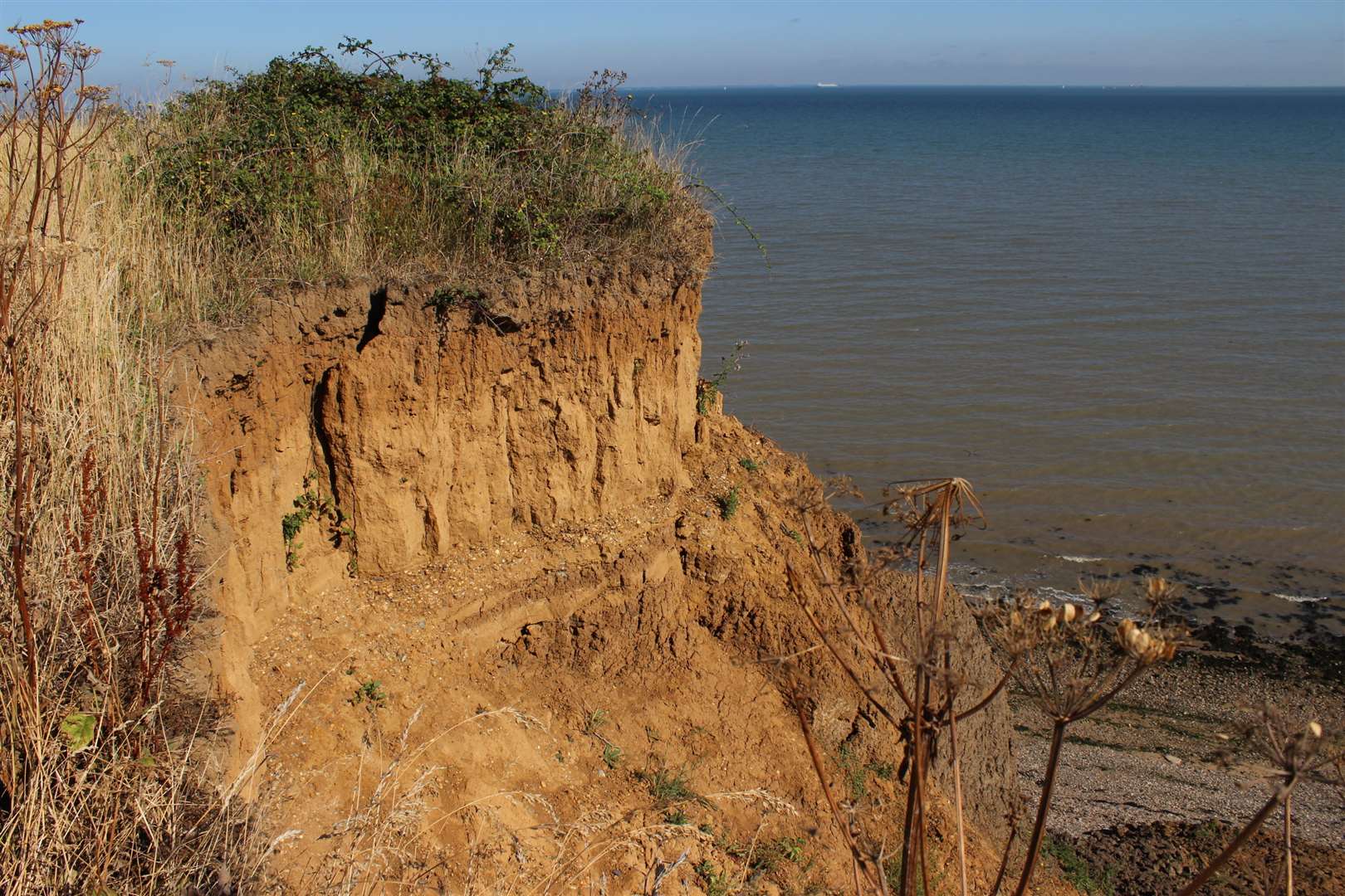 The crumbling cliffs at Eastchurch
