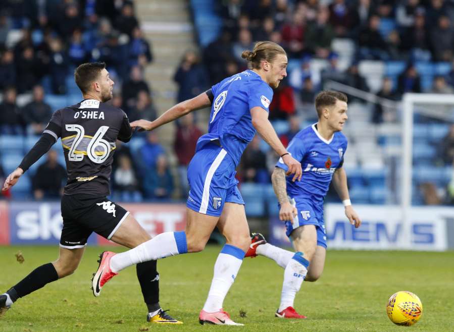 Tom Eaves on the ball for the Gills Picture: Andy Jones