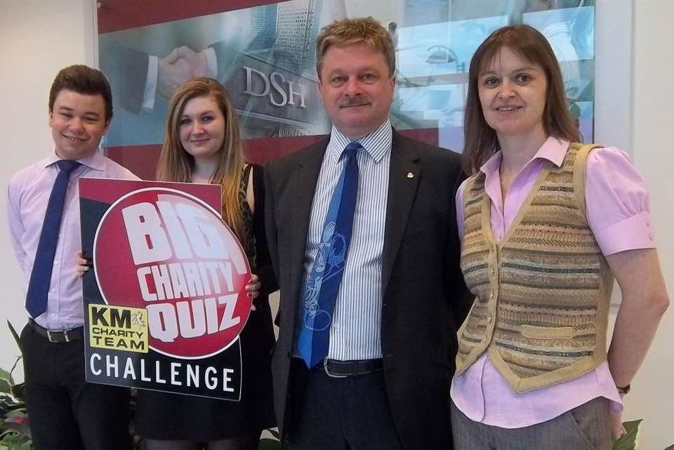 Day Smith and Hunter (DSH) is sponsoring the KM Maidstone Big Charity Quiz. From left, Nathan Waite, Chloe Ranger, Mike Startup, Ann-Marie Langley