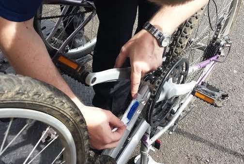 It is hoped the security marks will reduce bike thefts