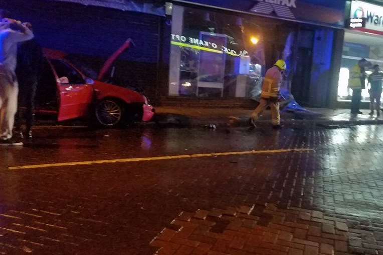 A car has smashed into a building in Strood. Picture James Whatley via Kent 999s