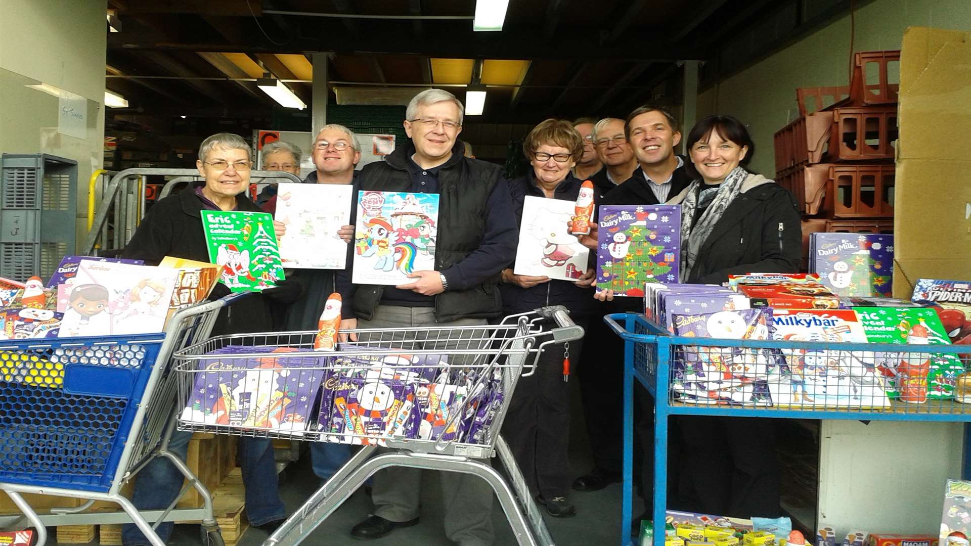 Donations of advent calendars to Medway Foodbank ahead of Christmas last year. Picture: Ian Childs.