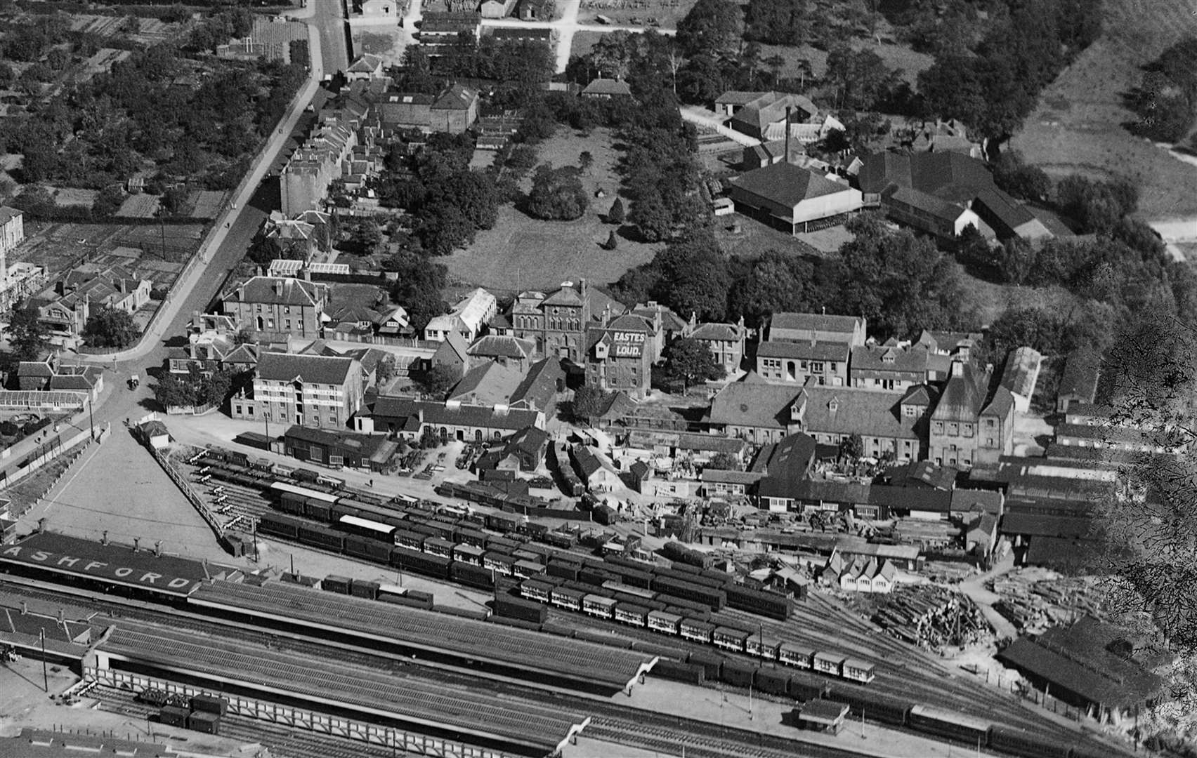 This historic shot shows the Tannery site in the top right. Picture: Historic England