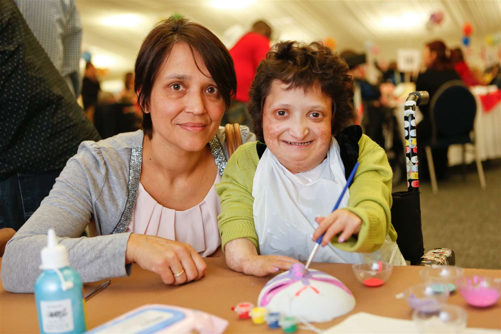 Sarah Cohen with daughter Charlotte Craggs at Demelza Children's Hospice Christmas Party at Kent Showground last year