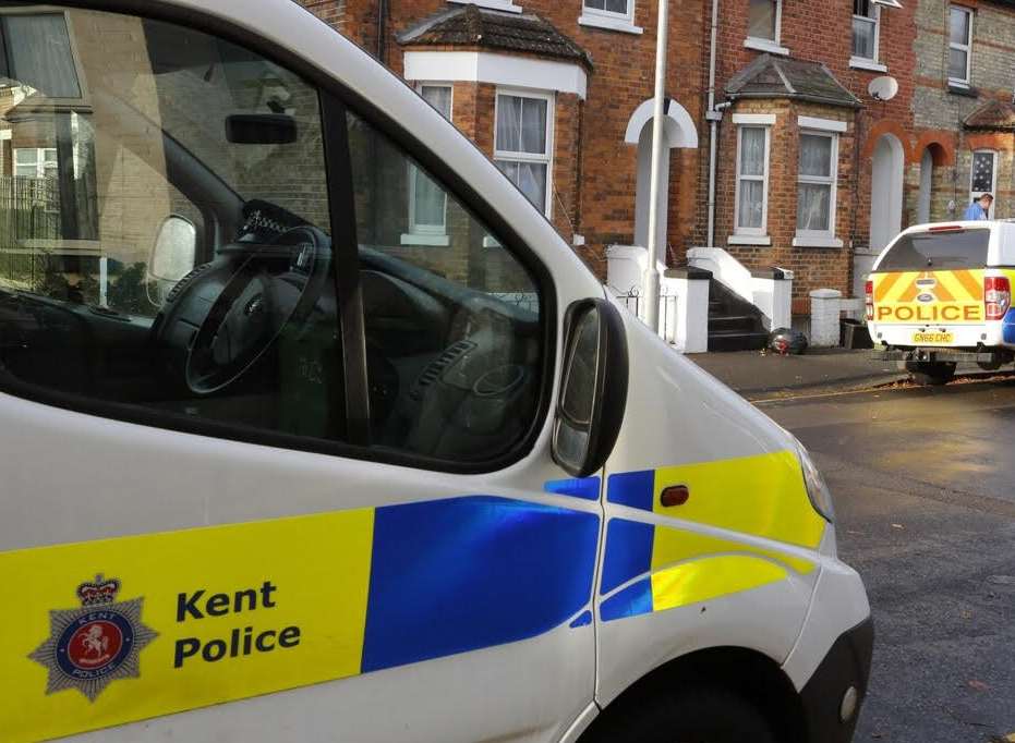 Police vehicles in Bradstone Avenue, Folkestone. Picture: Andy Jones