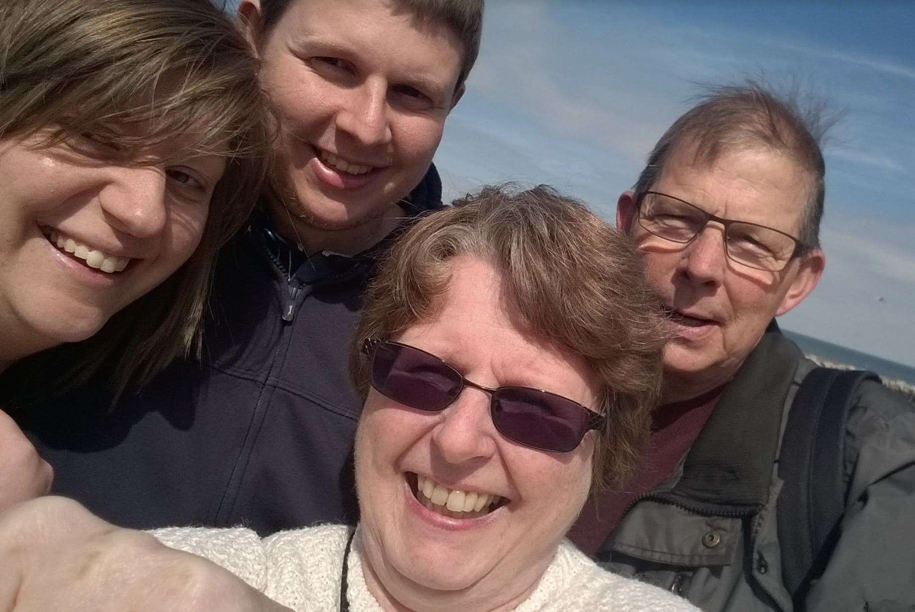 From left: Chloe, Ollie, mum Diana and dad Paul. Picture: Diana Slack