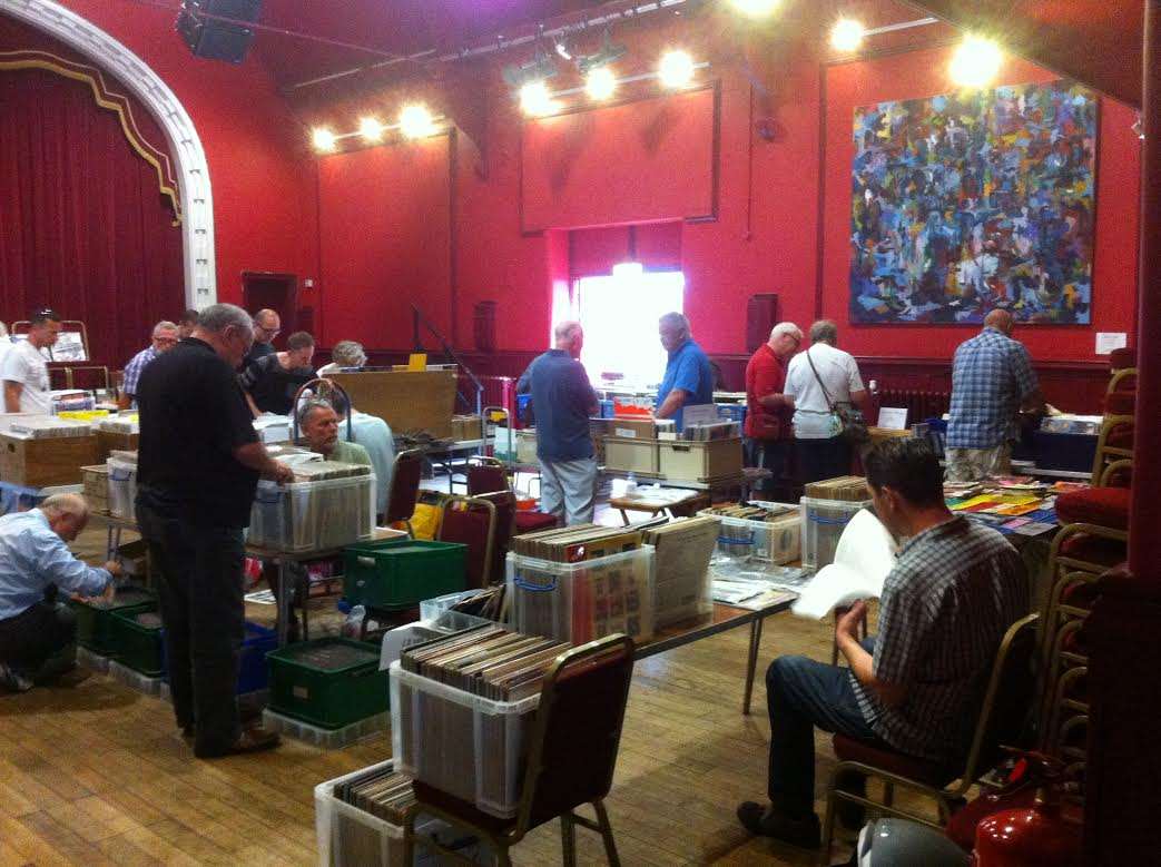 Stall holders display their records and music memorabilia at the Astor Theatre's Record Fair. Picture Lee Penfold