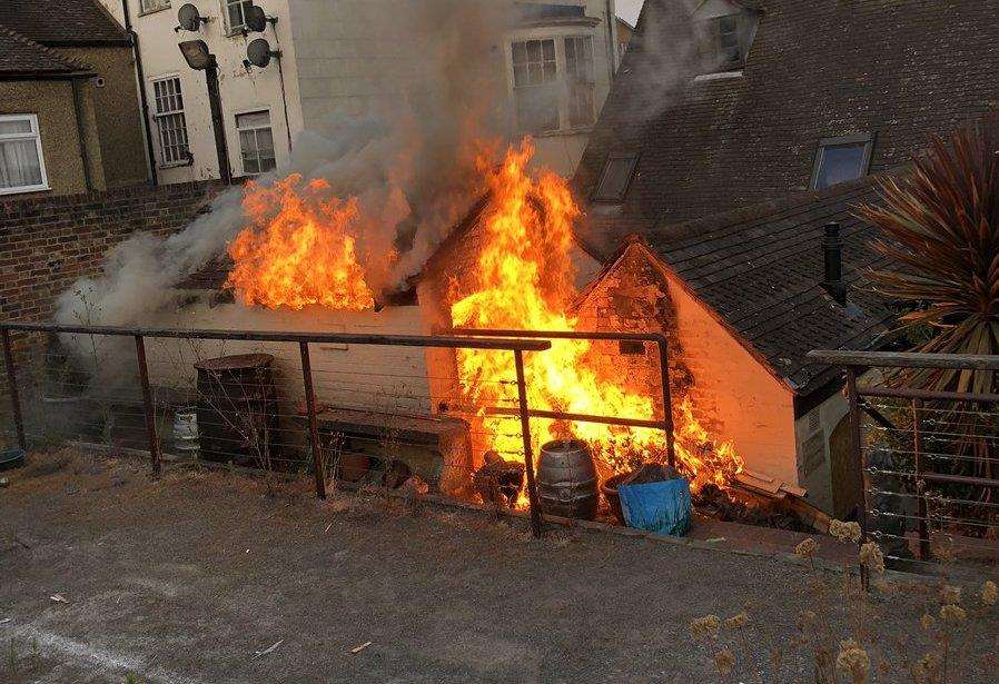 The blaze started in an outbuilding of the derelict pub (3157947)