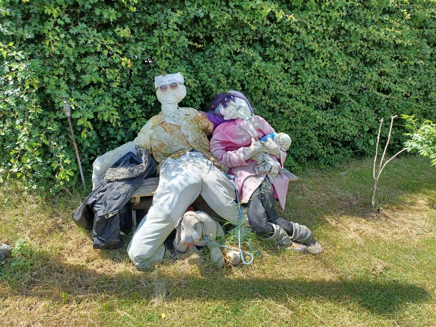 These somewhat world-weary scarecrows have remained in situ for the past two years