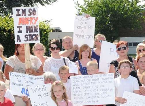 Parents protested against the decisions made by head teacher Jane Porter at Kings Farm Primary School