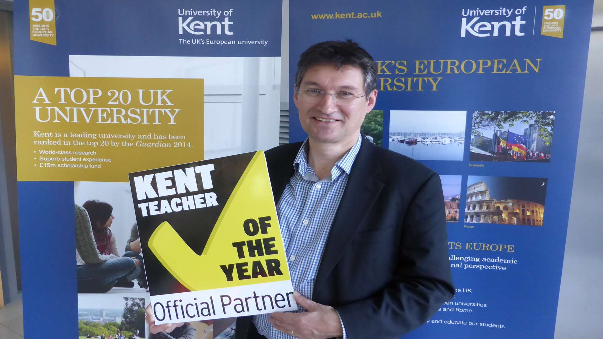 Prof Richard Whitman announces the University of Kent's support for a new category at the Kent Teacher of the Year Awards - The Kent Politics and Citizenship Award.