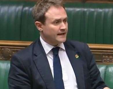 MP Tom Tugendhat has welcomed the leisure complex's transformation into a vaccine centre Picture: Parliament TV