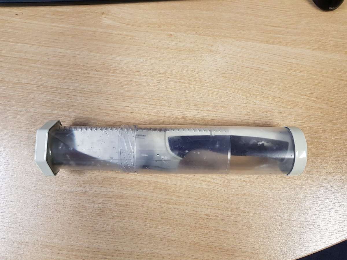 British Transport Police were called after this knife was found at Chatham railway station. Picture @BTPKent