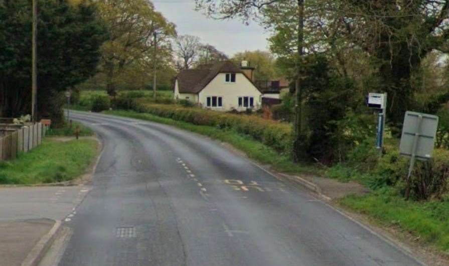 The crash happened on the A262 Tenterden Road, near Biddenden. Photo: Google Street View