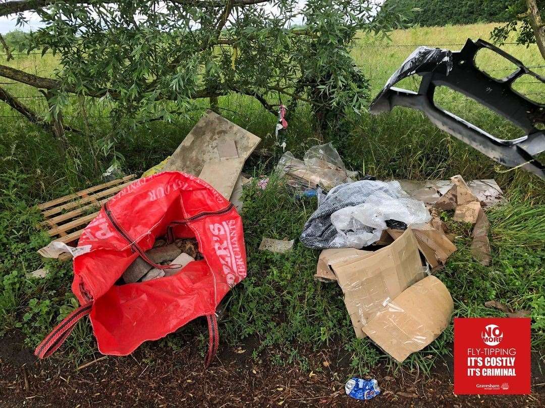 Rubbish was dumped in Buckland Road, Higham. Picture: Gravesham council