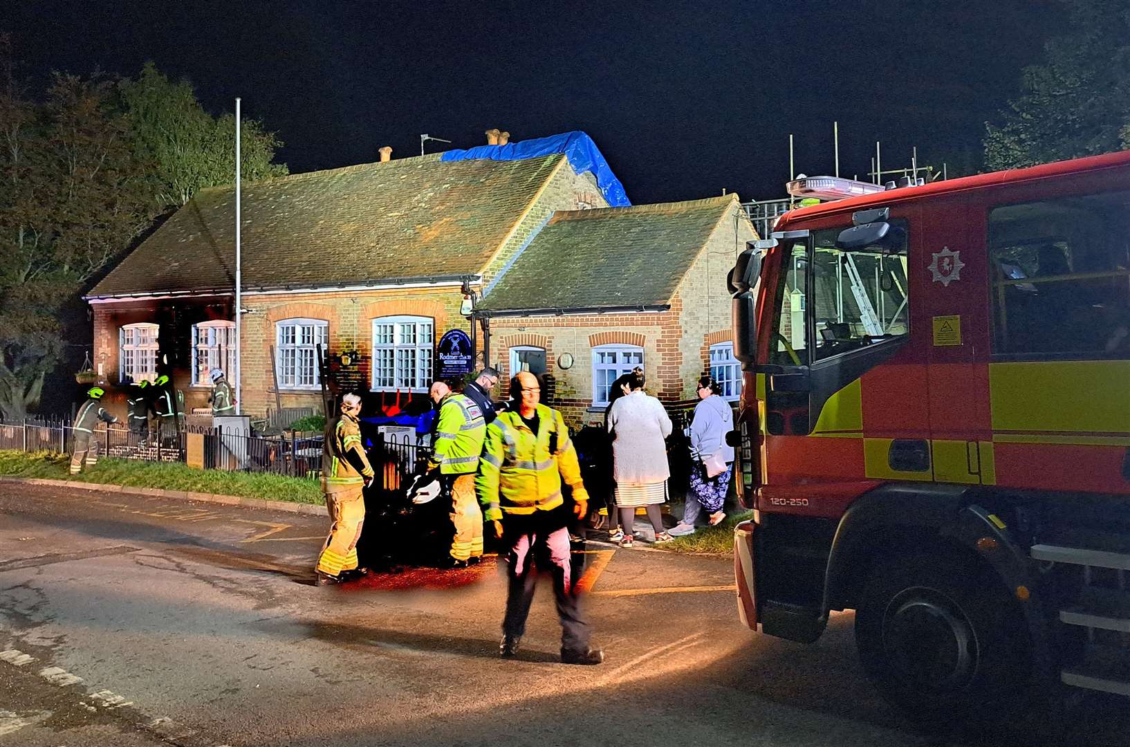 Fire crews at Rodmersham primary school following the blaze