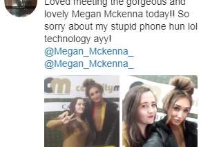Stephanie Phillips tweeted these selfies with Megan McKenna