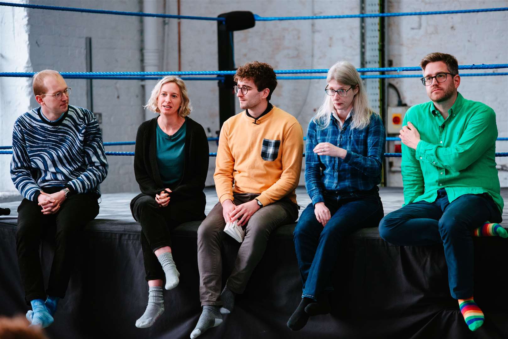 The team behind Box Office Bears. (L-R) Dr Callan Davies, Dr Lizzie Wright, Dr Liam Lewis, Prof. Hannah O’Regan, and Dr Andy Kesson. Picture: Robert Brazier