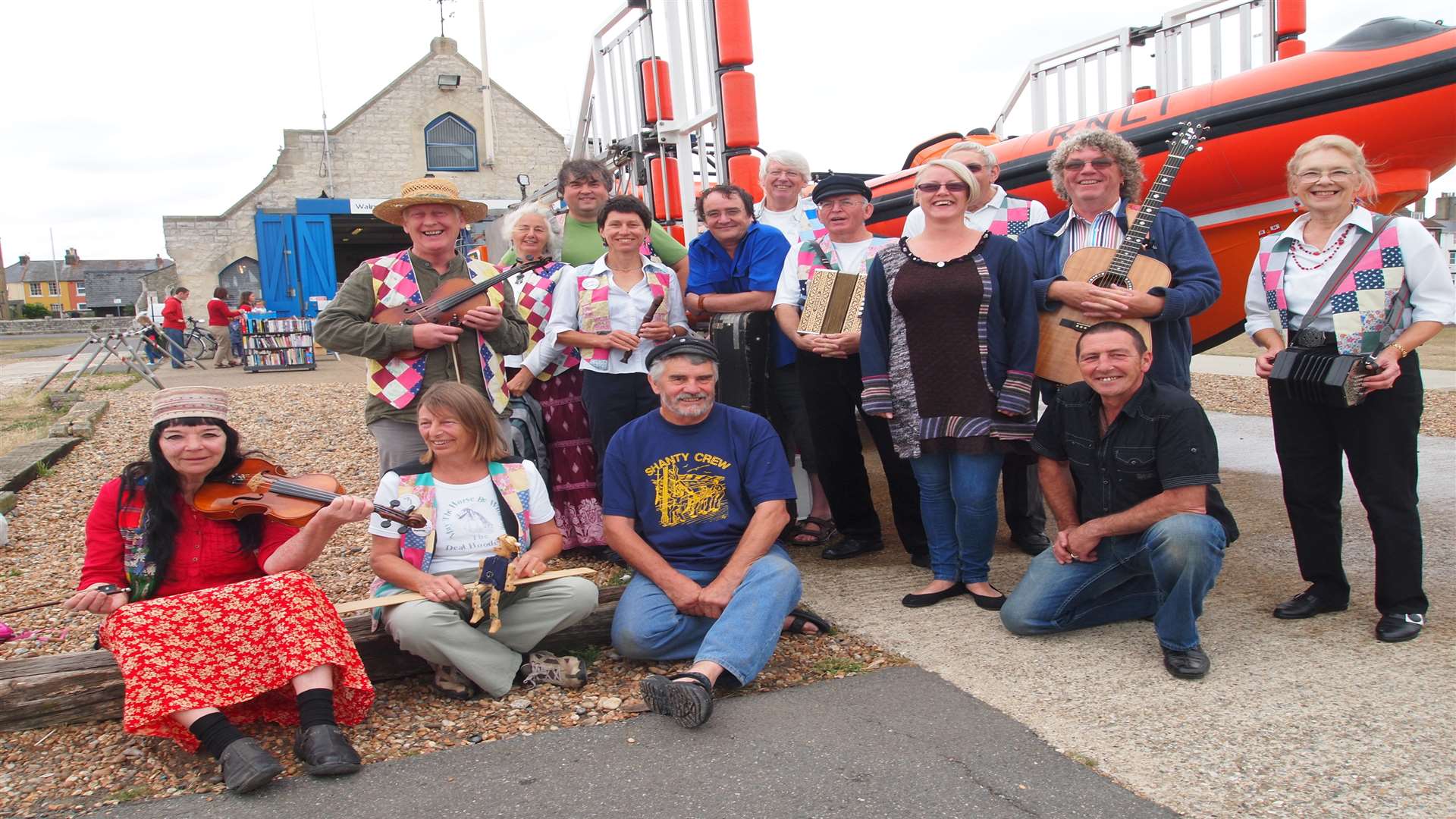 Kerry with folk musicians in Deal