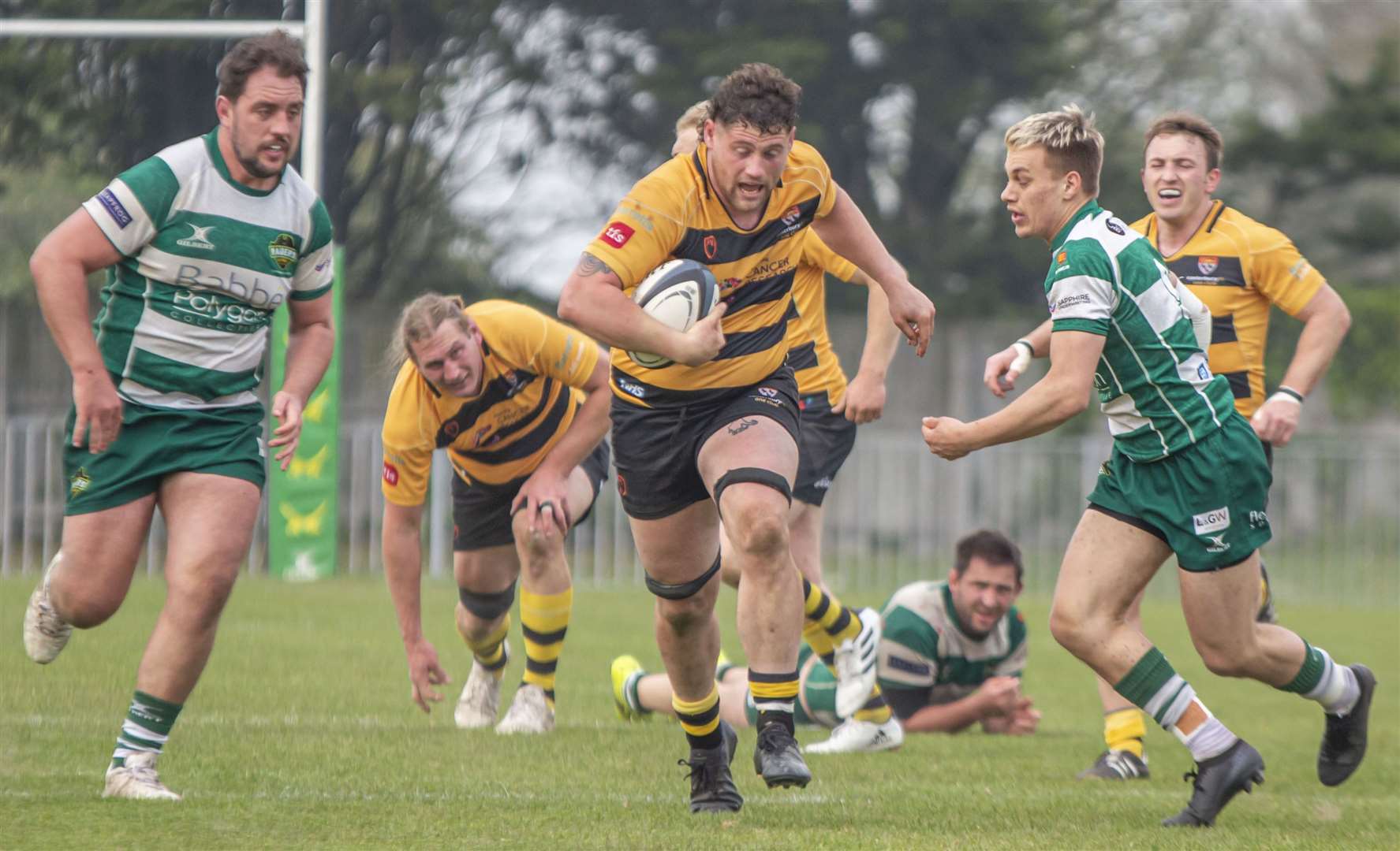 Aiden Moss in possession for Canterbury at Guernsey. Picture: Phillipa Hilton