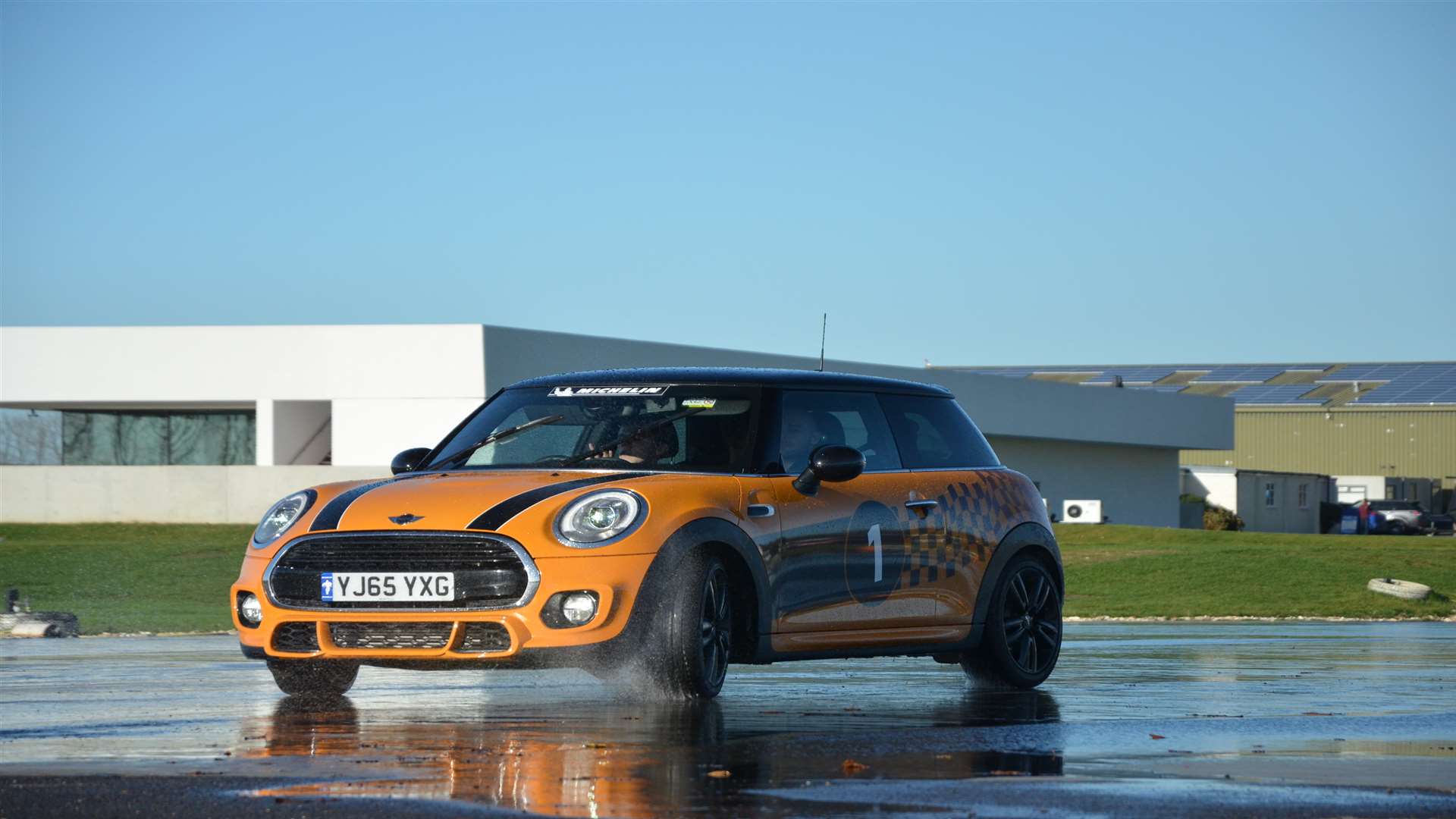 Minis can be driven on the low-grip skid pan. Picture: Jeff Fuidge