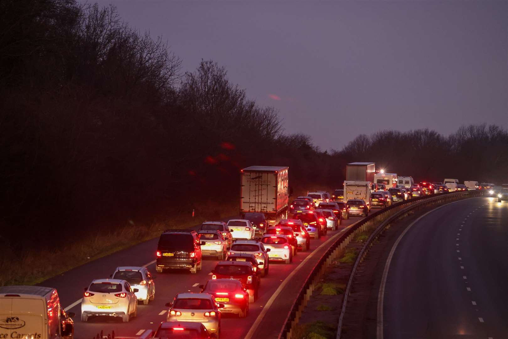 Huge queues on the M2 after a serious crash Pic: UKNIP