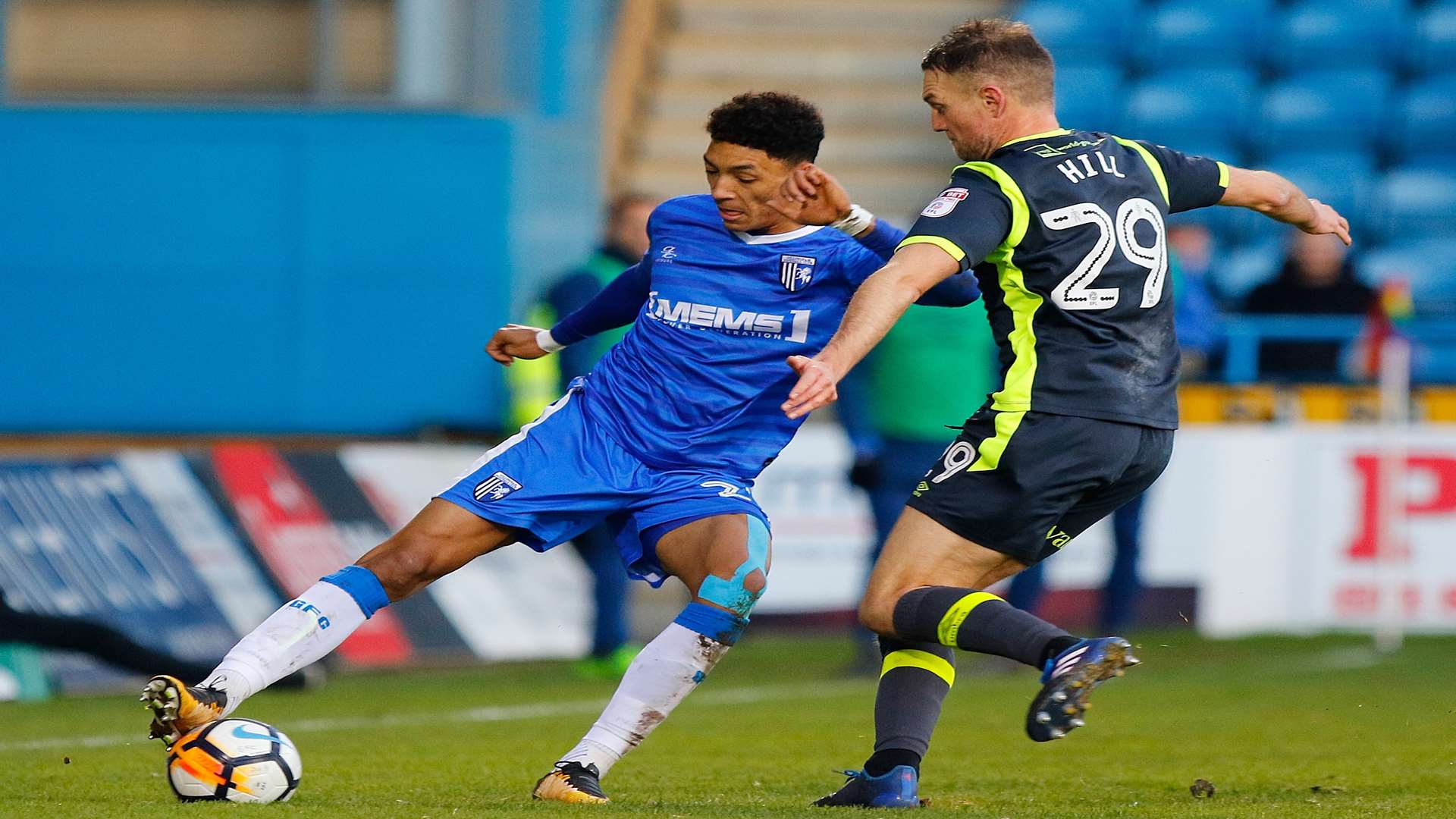 Gills midfielder Sean Clare on the ball against Carlisle on Saturday. Picture: Andy Jones