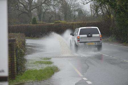 Flooding on the A28 between Ashford and Tenterden