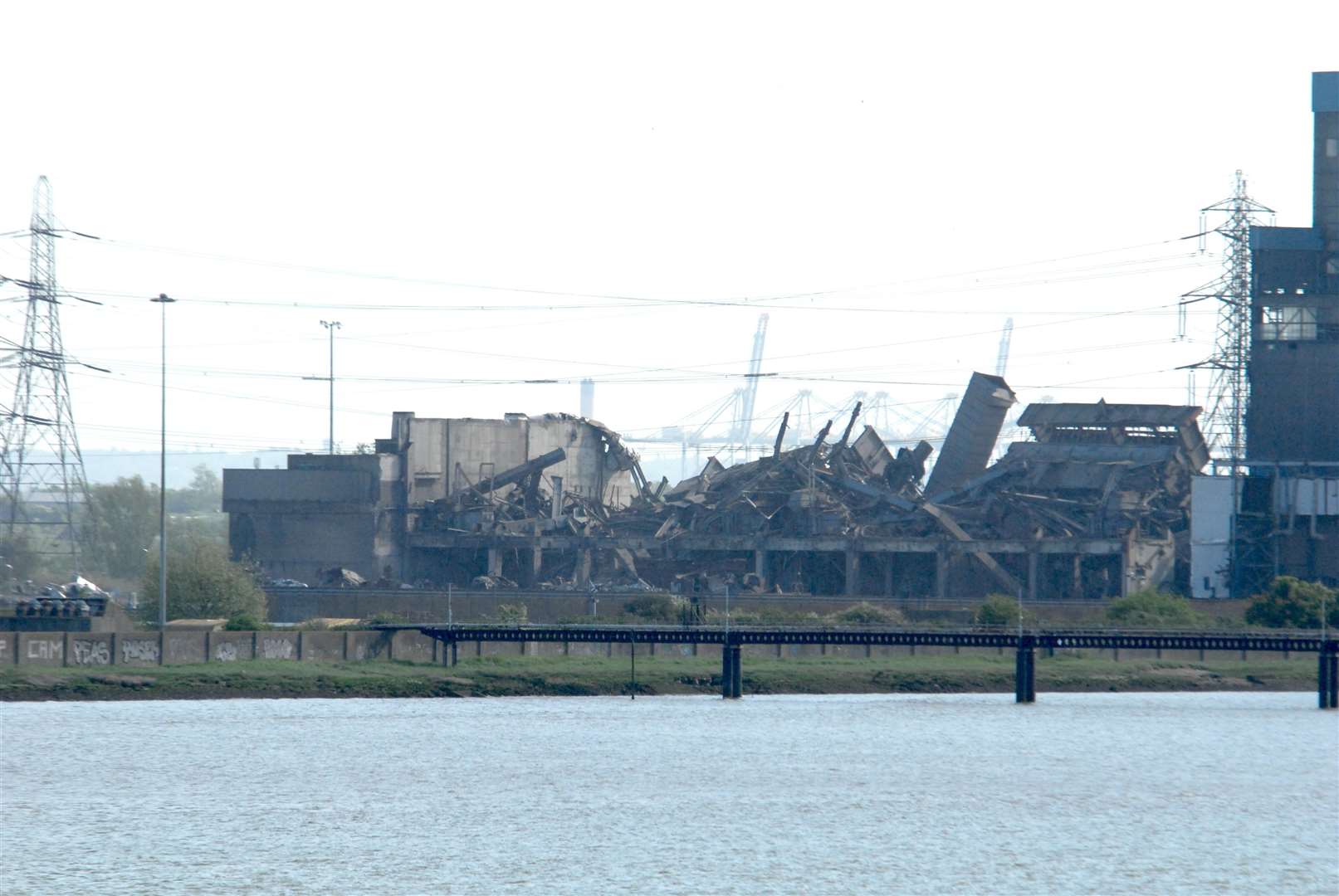 The boiler houses after they were demolished. Picture: Fraser Gray