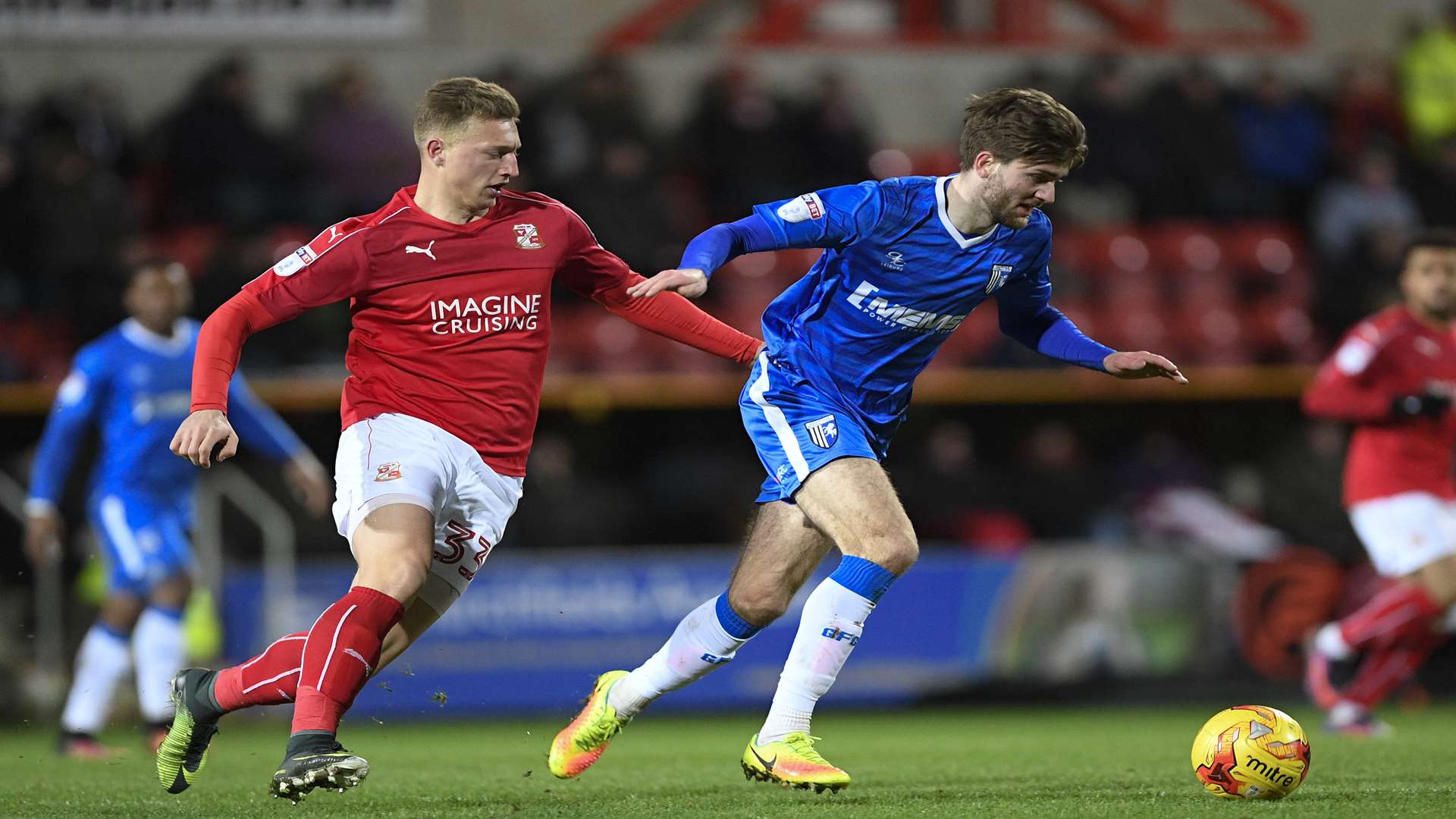 Ollie Muldoon in action for Gills against Swindon Picture: Ady Kerry