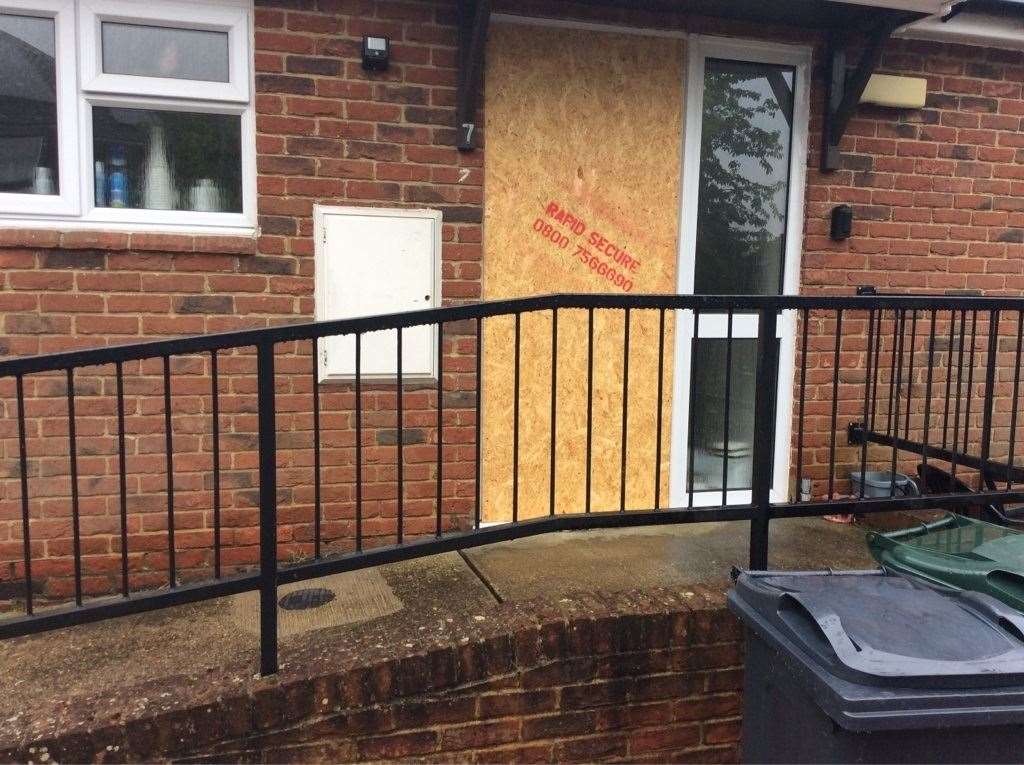 Damaged property at St Mildred's Close, Tenterden