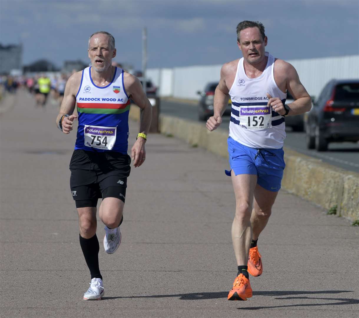 No.754 Steve Wright of Paddock Wood AC and No.152 Anthony Crush for Tonbridge AC. Picture: Barry Goodwin (63469071)