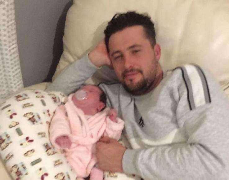 Jamie Simmons and his daughter Dolcie, who was born weeks before his death