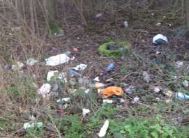 Rubbish discarded by the side of the A249 in Stockbury