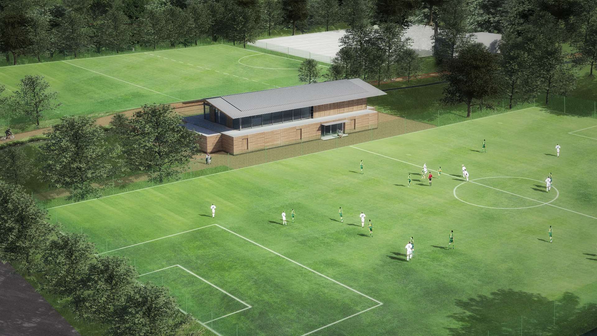 An artist's impression of how the sports hub might look